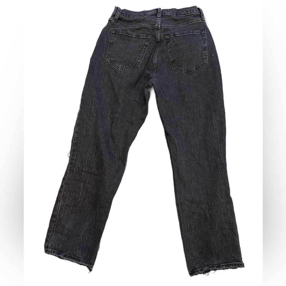Abercrombie The Ankle Straight Ultra High Rise Black Distressed 27/4S - Picture 2 of 3